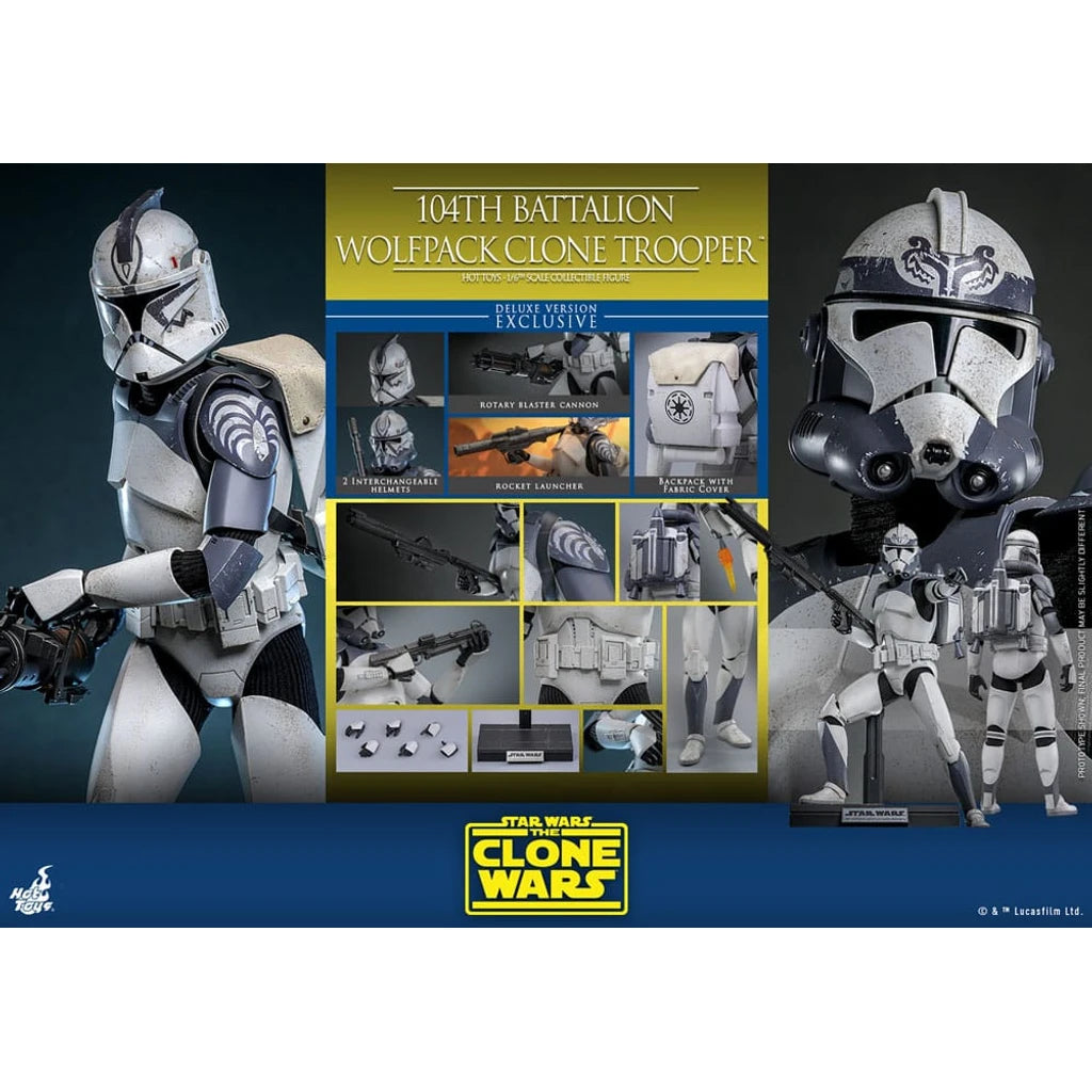 Star Wars The Clone Wars Action Figure 1/6 104th Battalion Wolfpack Clone Trooper Deluxe Version 30 cm