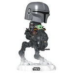Star Wars: The Mandalorian and Grogu POP! Rides Deluxe Vinyl Bobblehead Figure The Mandalorian with Grogu in Imperial Remnant AT-RT 9 cm