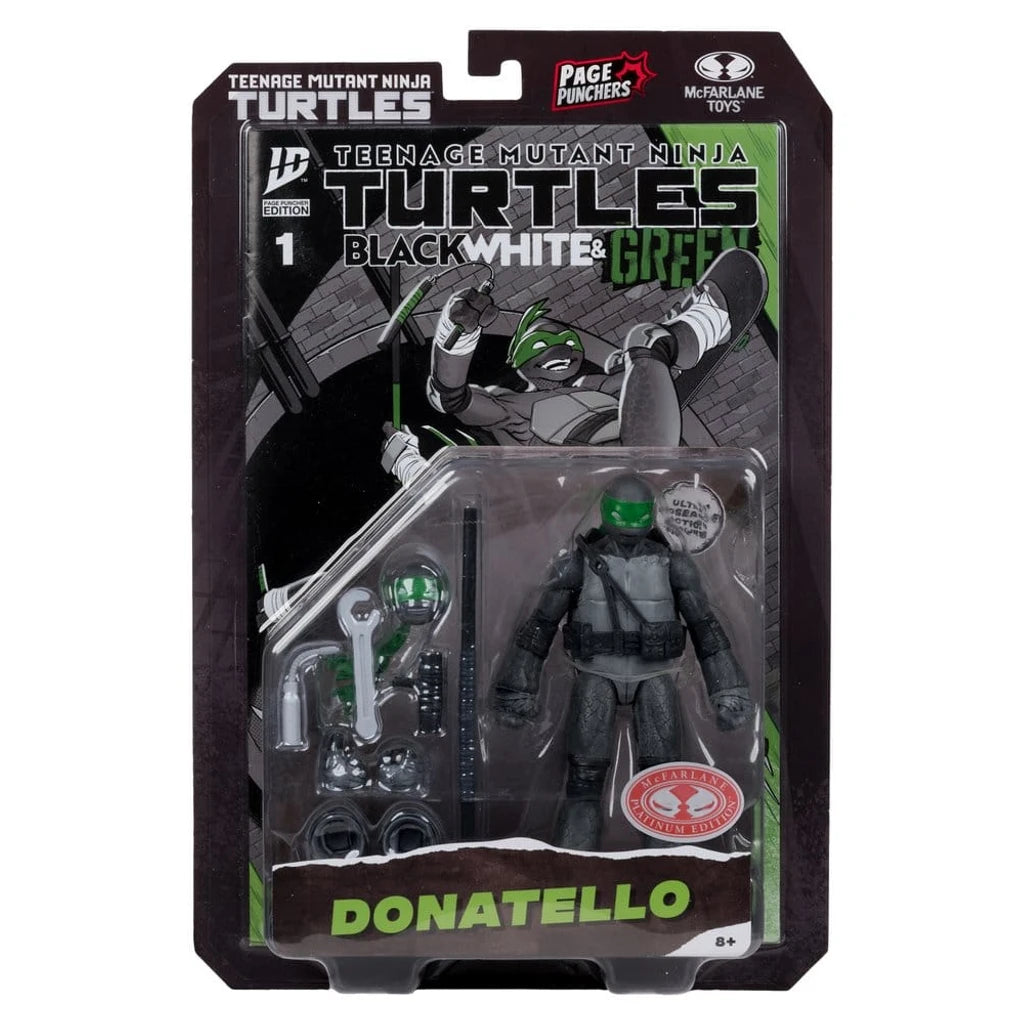 Teenage Mutant Ninja Turtles Page Punchers Action Figure Donatello (Black White & Green ) (Red Platinum Edition) 13 cm