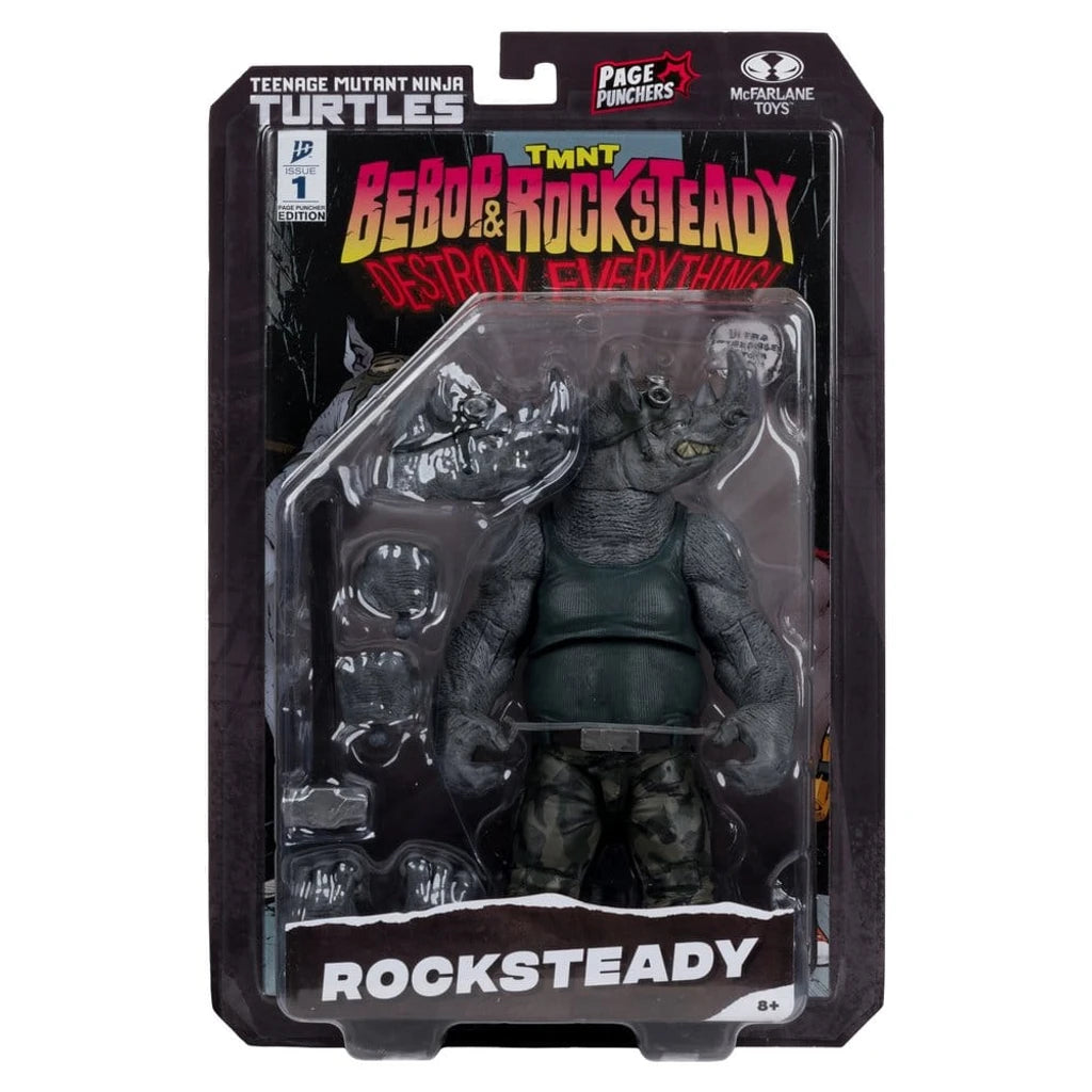 Teenage Mutant Ninja Turtles Page Punchers Action Figure Rocksteady 17 cm