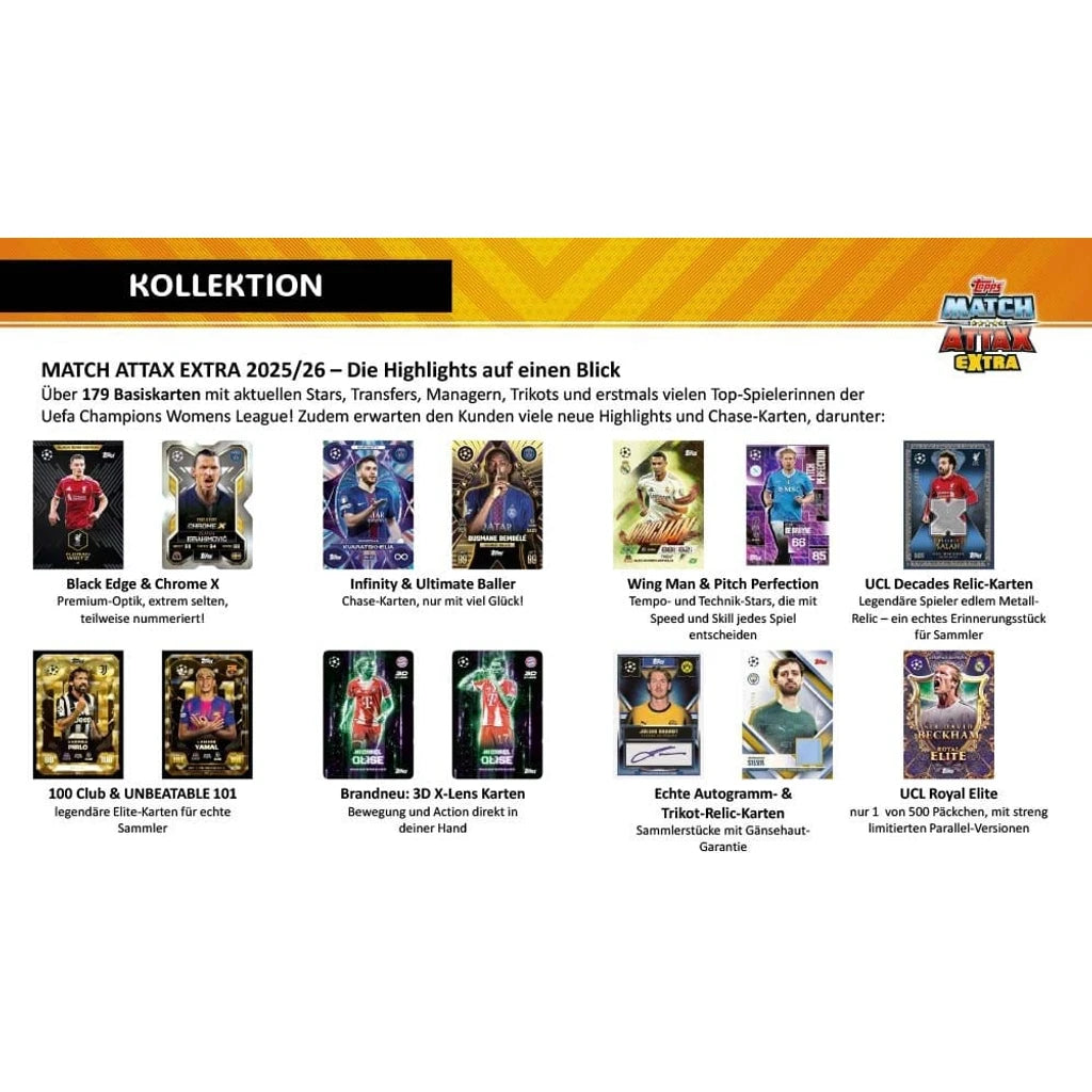 UEFA Champions League Match Attax Extra Trading Cards 2025/26 Booster Display (32)