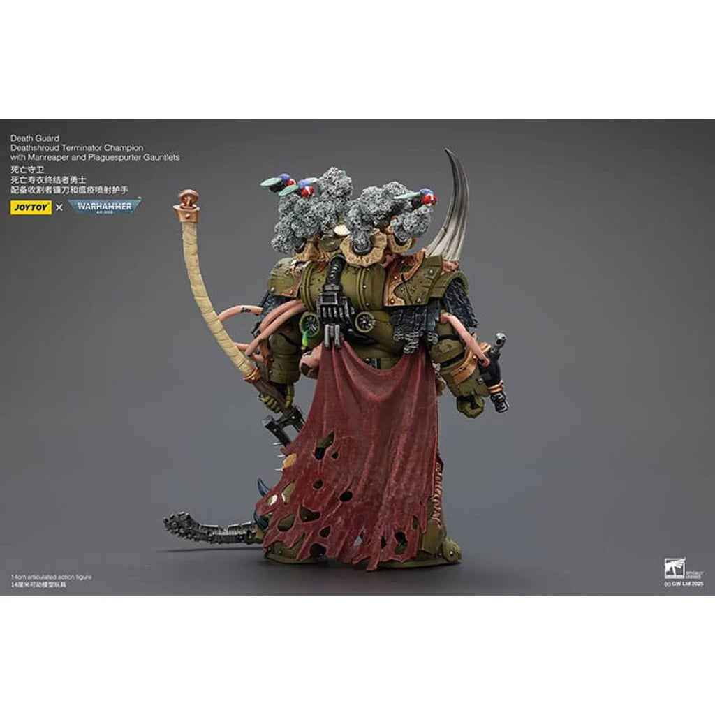 Warhammer 40k Action Figure 1/18 Death Guard Deathshroud Terminator Champion with Manreaper and Plaguespurter Gauntlets 14 cm