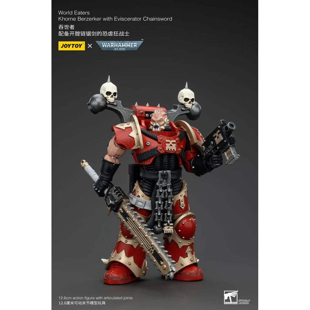 Warhammer 40k Action Figure 1/18 World Eaters Khorne Berzerker with Eviscerator Chainsword 13 cm