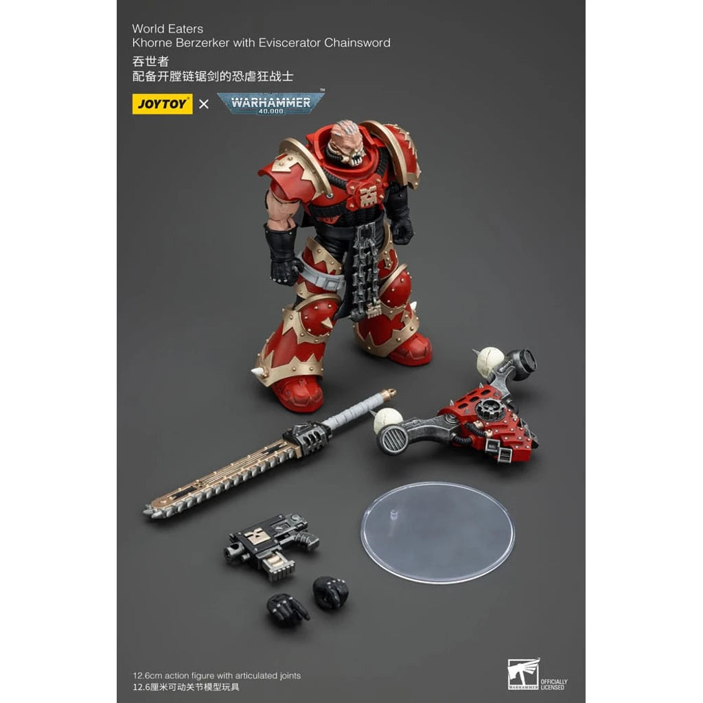 Warhammer 40k Action Figure 1/18 World Eaters Khorne Berzerker with Eviscerator Chainsword 13 cm