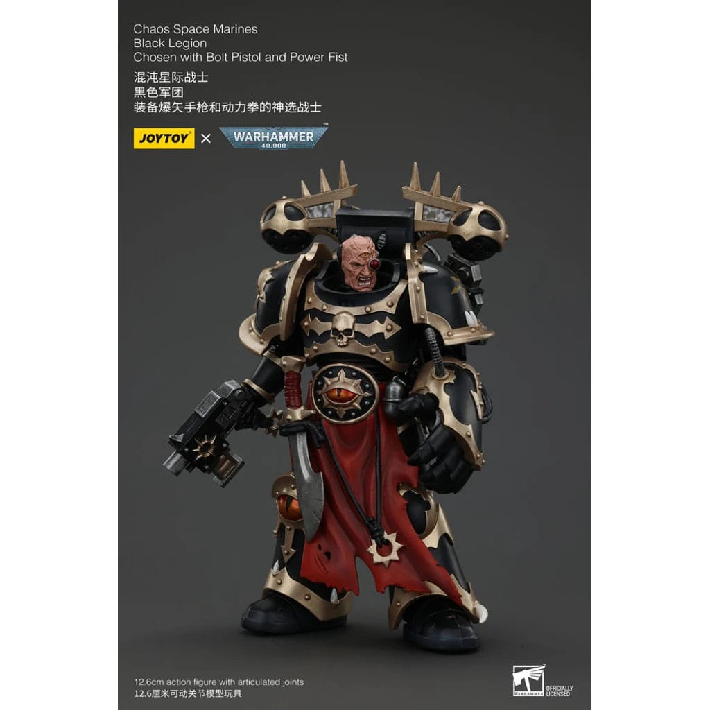 Warhammer 40k Actionfigur Chaos Space Marines Black Legion Chosen with Bolt Pistol and Power Fist 20 cm