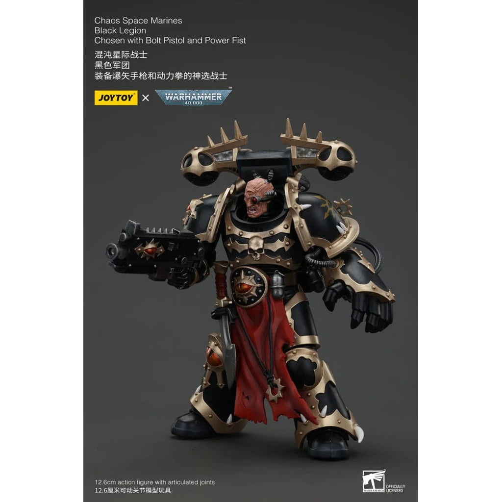 Warhammer 40k Actionfigur Chaos Space Marines Black Legion Chosen with Bolt Pistol and Power Fist 20 cm