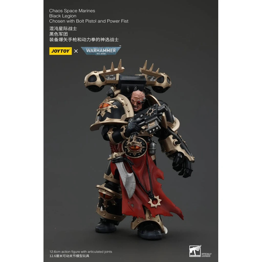 Warhammer 40k Actionfigur Chaos Space Marines Black Legion Chosen with Bolt Pistol and Power Fist 20 cm