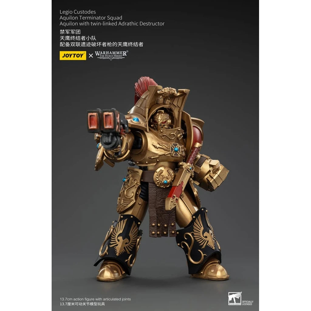 Warhammer The Horus Heresy Action Figure 1/18 Legio Custodes Aquilon Terminator Squad Aquilon with twin-linked Adrathic Destructor 14 cm