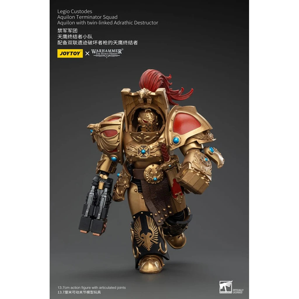 Warhammer The Horus Heresy Action Figure 1/18 Legio Custodes Aquilon Terminator Squad Aquilon with twin-linked Adrathic Destructor 14 cm