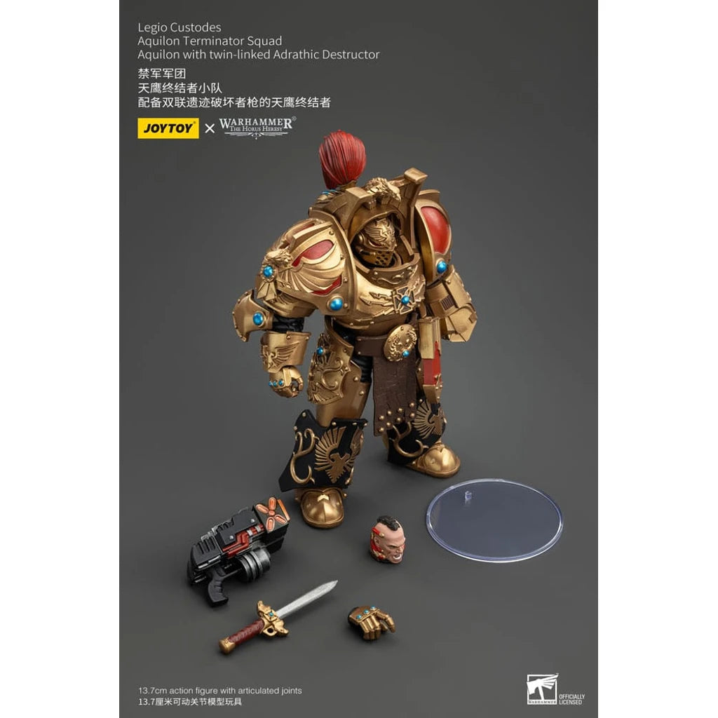 Warhammer The Horus Heresy Action Figure 1/18 Legio Custodes Aquilon Terminator Squad Aquilon with twin-linked Adrathic Destructor 14 cm