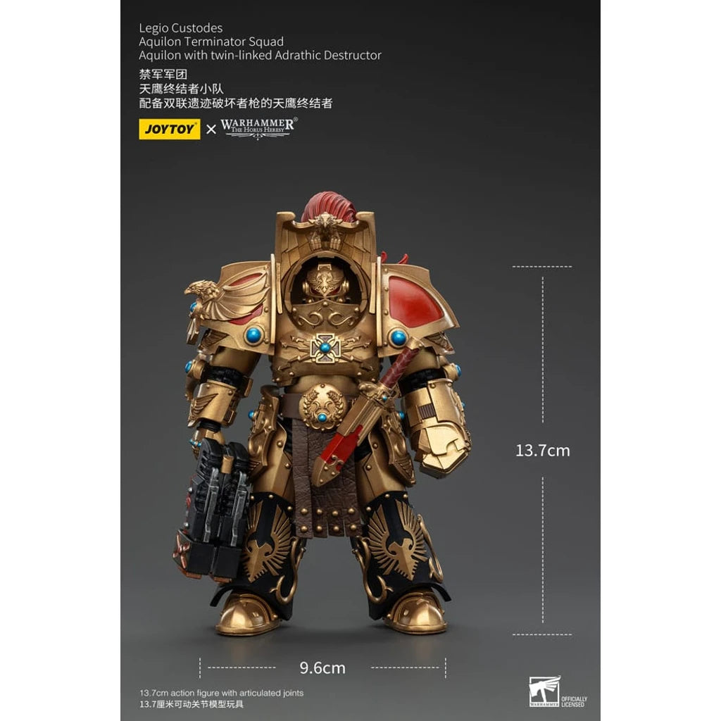 Warhammer The Horus Heresy Action Figure 1/18 Legio Custodes Aquilon Terminator Squad Aquilon with twin-linked Adrathic Destructor 14 cm