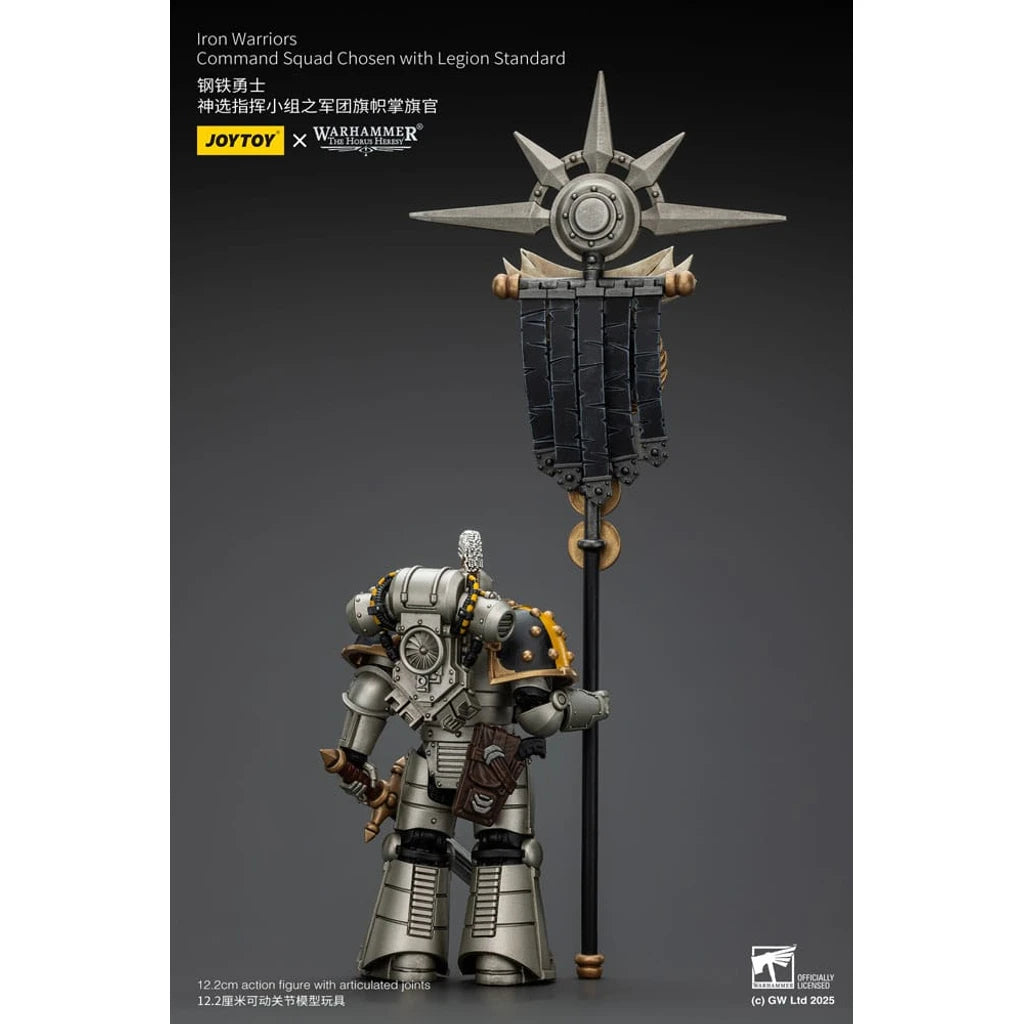 Warhammer The Horus Heresy Action Figure 1/18 lron Warriors Command Squad Chosen with Legion Standard 12 cm