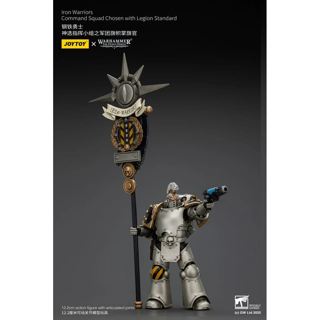 Warhammer The Horus Heresy Action Figure 1/18 lron Warriors Command Squad Chosen with Legion Standard 12 cm