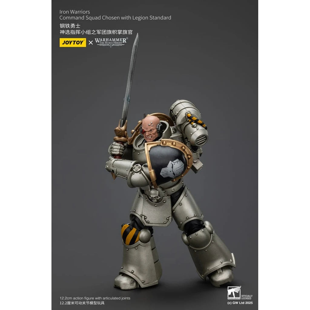 Warhammer The Horus Heresy Action Figure 1/18 lron Warriors Command Squad Chosen with Legion Standard 12 cm