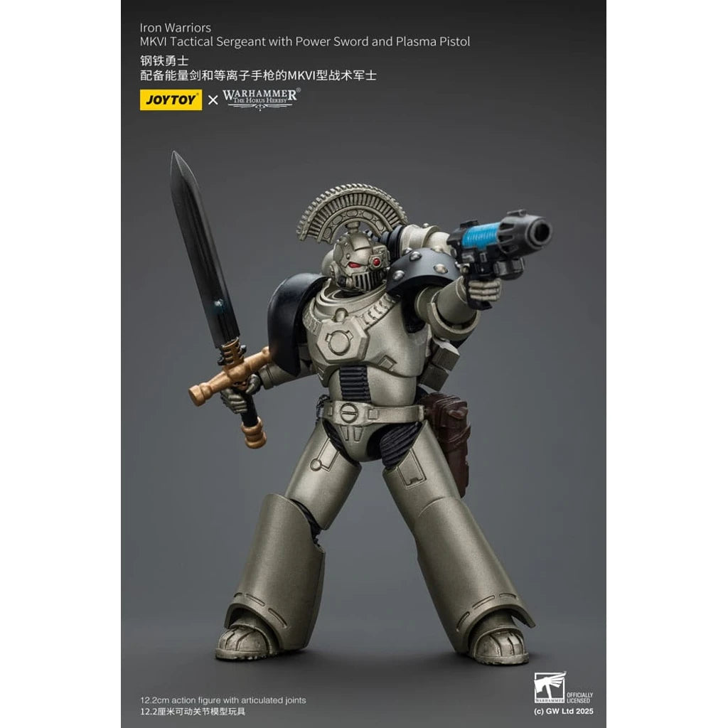 Warhammer The Horus Heresy Action Figure 1/18 lron Warriors MKVI Tactical Sergeant with Power Sword and Plasma Pistol 12 cm