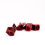FanRoll  Dice Set Red with Black Enamel (7)
