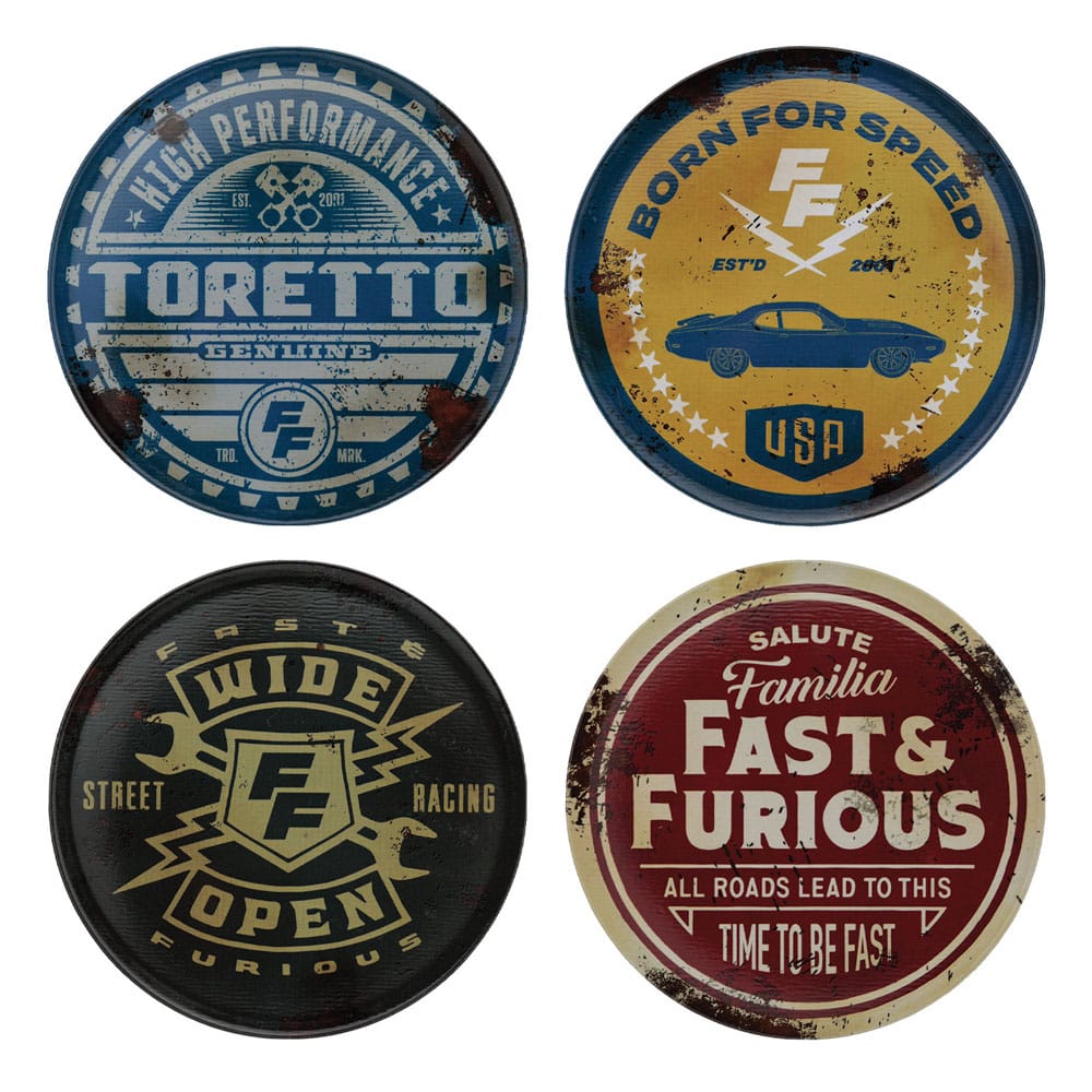Fast & Furious Coaster 4-Pack Vintage Style 