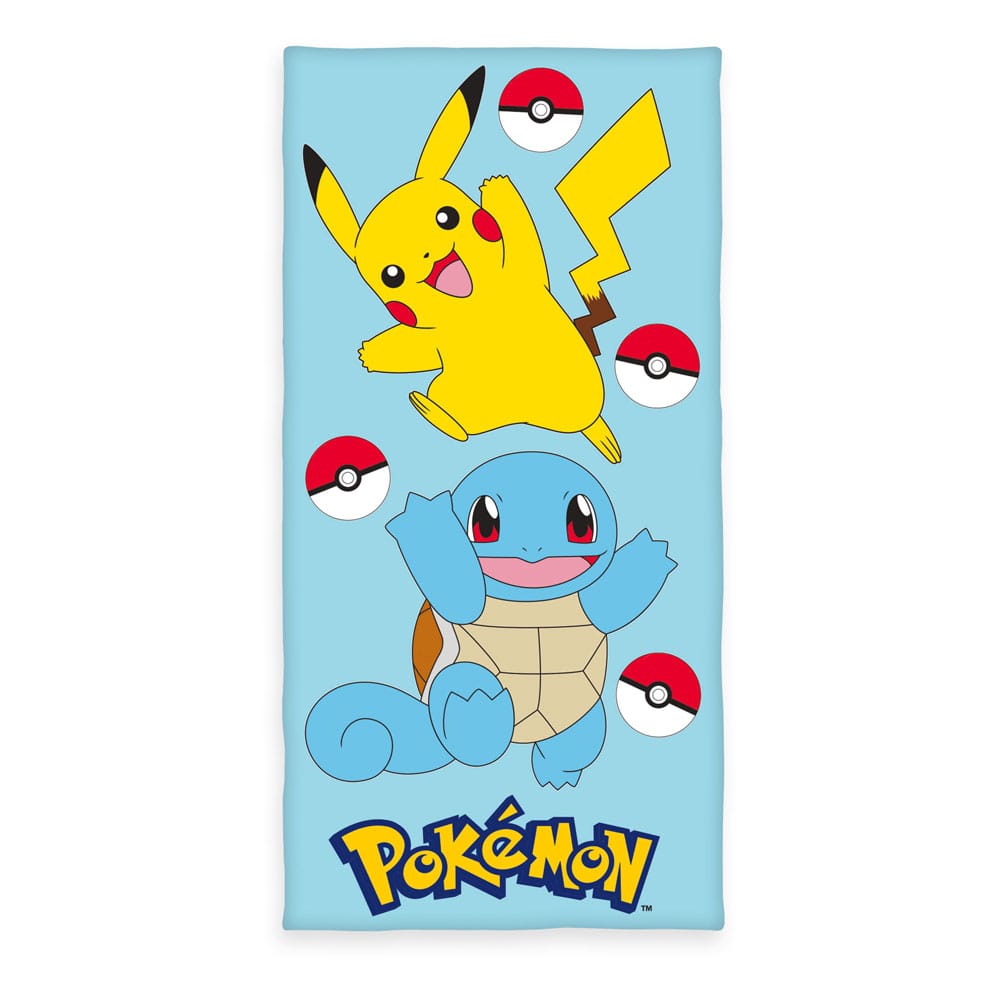Pokémon Velour Pikachu & Squirtle 75 x 150 cm