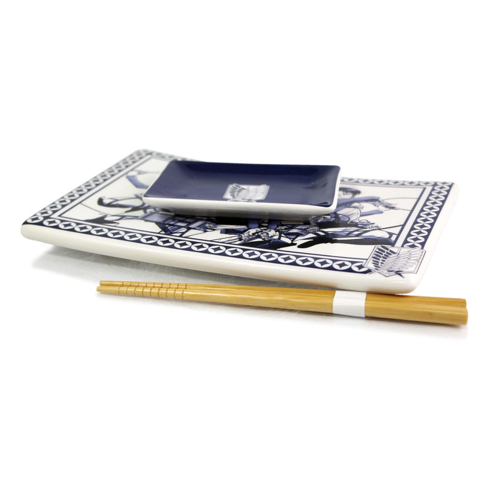 Attack on Titan Ceramic Sushi Set with Chopsticks 