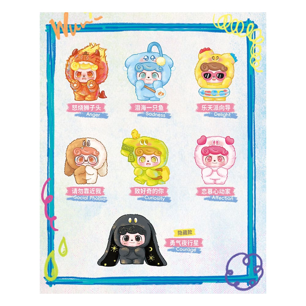 QKid: Emotional Hairy Monsters Series Blind Box Figure 12 - 14 cm Display (6)