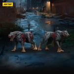 Zombie Dark Source Action Figures 2-Pack Police Dogs 8 cm