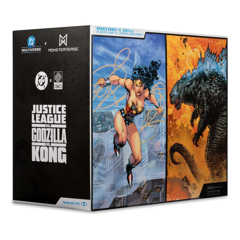 DC Justice League Monsterverse DC Multiverse Action Figures 2-Pack Wonder Woman Vs. Atomic Blast Godzilla 18 cm 