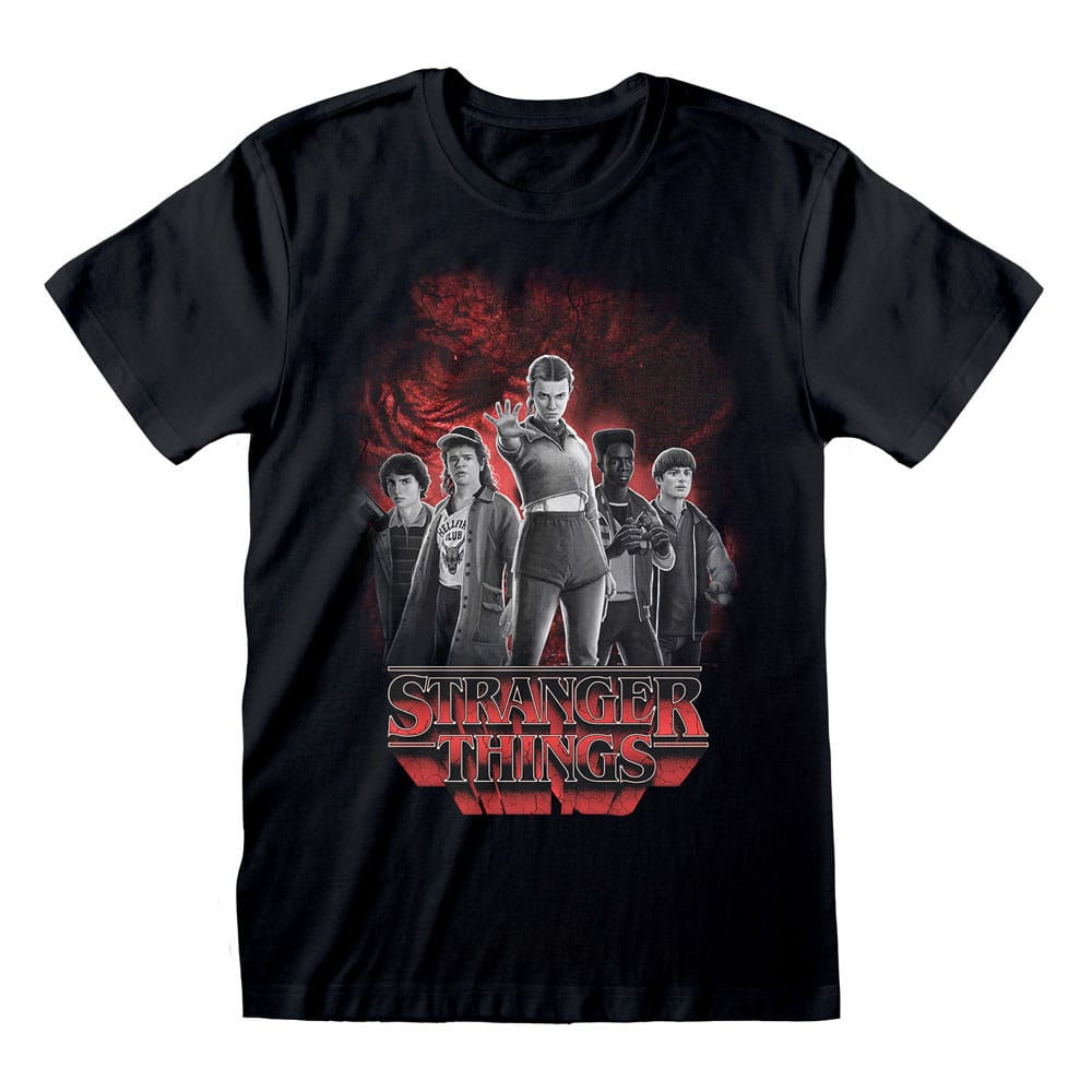 Stranger Things T-Shirt Group with Vecna behind Balck and White Size M